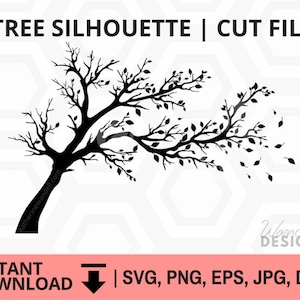Fichier de découpe numérique de silhouette d'arbre
