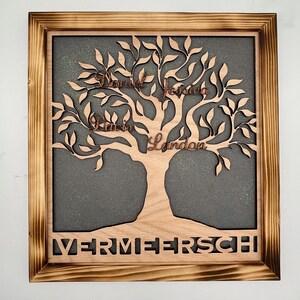 Personalized Laser Engraved Family Tree Wall Art