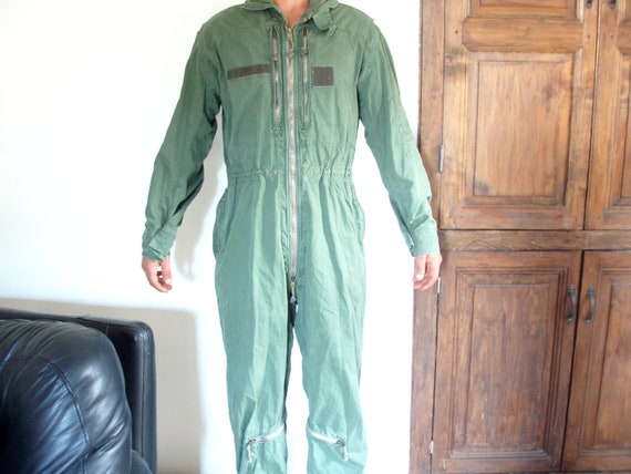 Old French pilots overall faded green made in Pari
