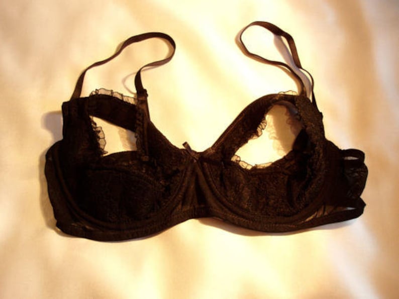 Black Bra Erotic Lingerie Open Nipple Sexy Nipple Free  Etsy