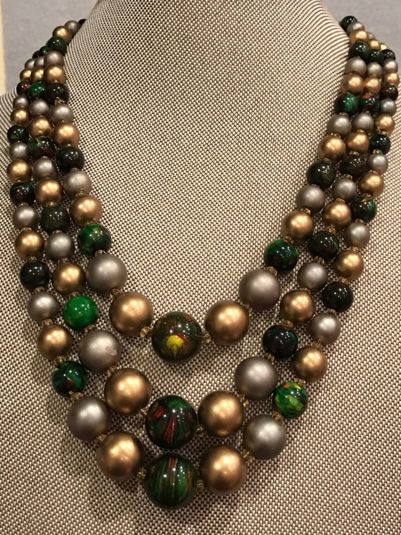 Vintage three strand necklace