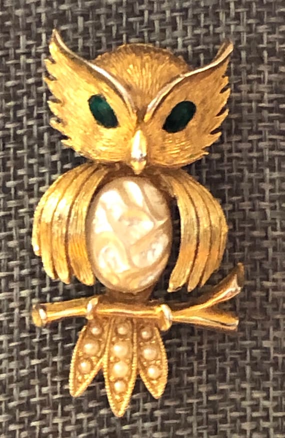 JJ Bejeweled owl brooch View 5