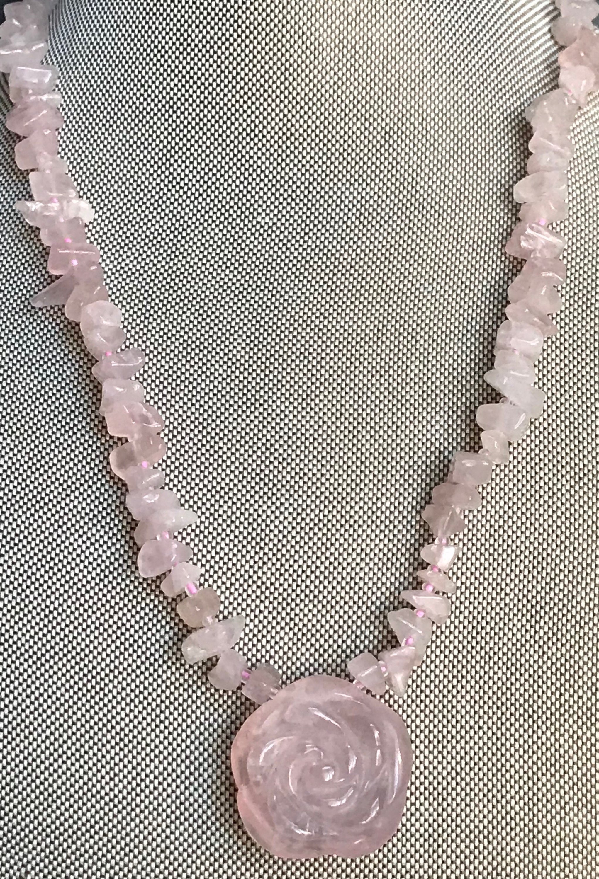 real rose quartz necklace real rose quartz necklace