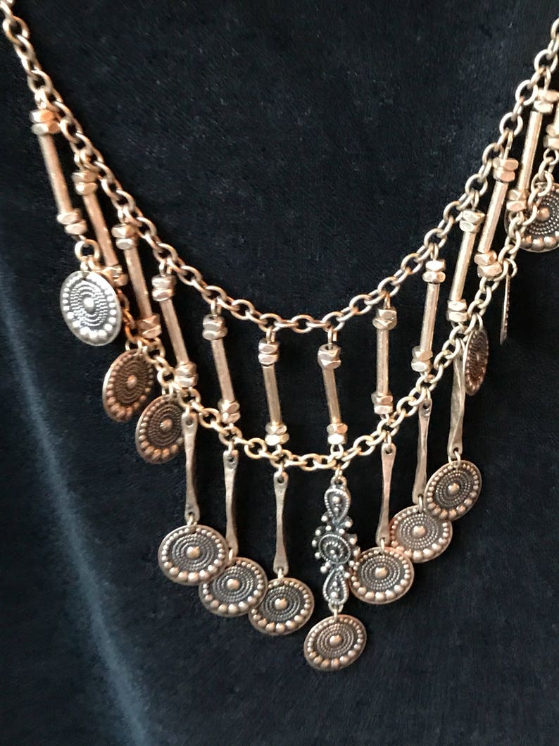 Heavily Gold Plated Vintage Bib Necklace Etsy