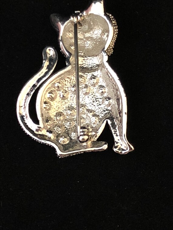 Vintage rhinestone encrusted Egyptian cat - image 7