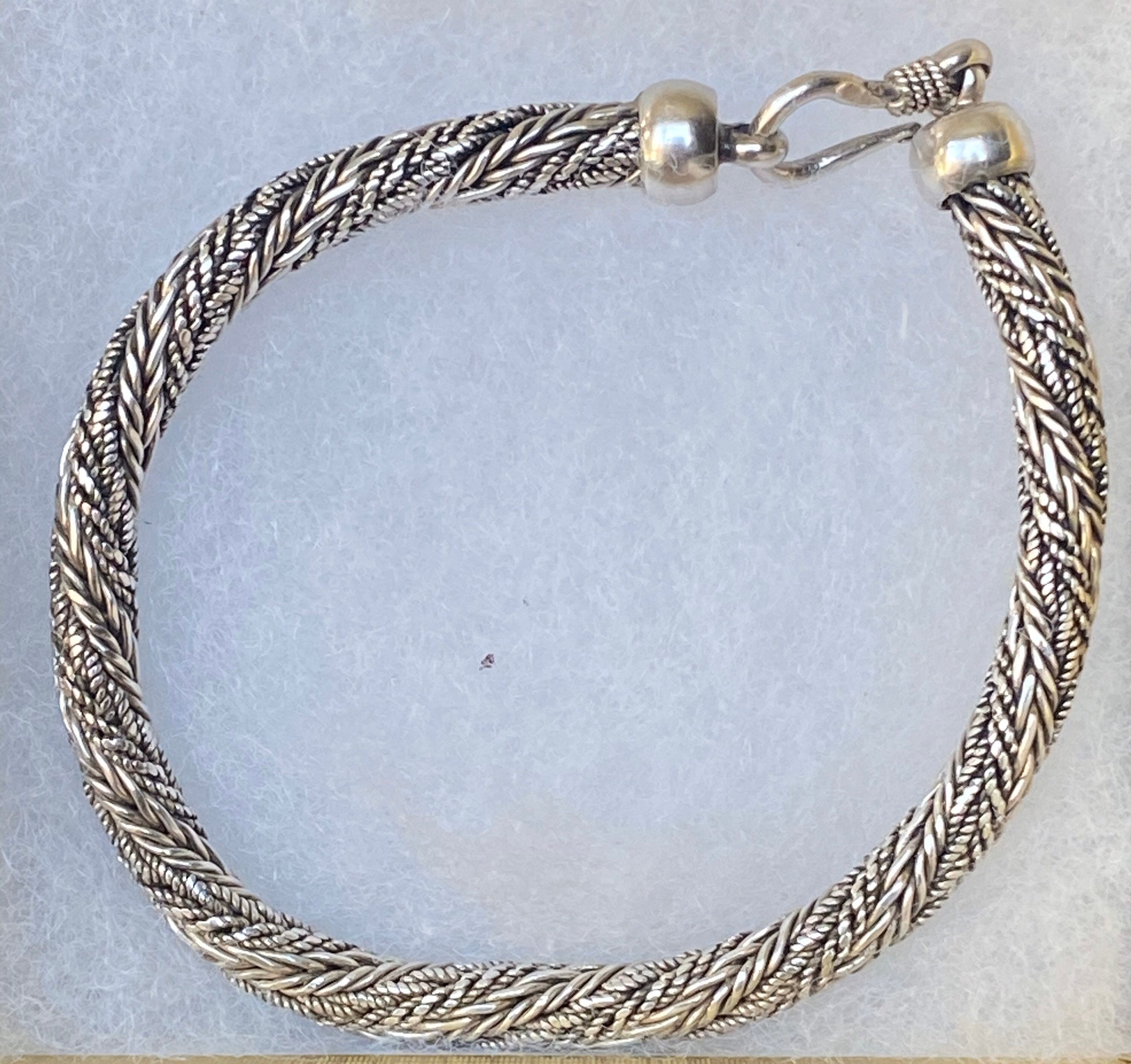 925 Heavy Unisex Twisted Bracelet - Etsy