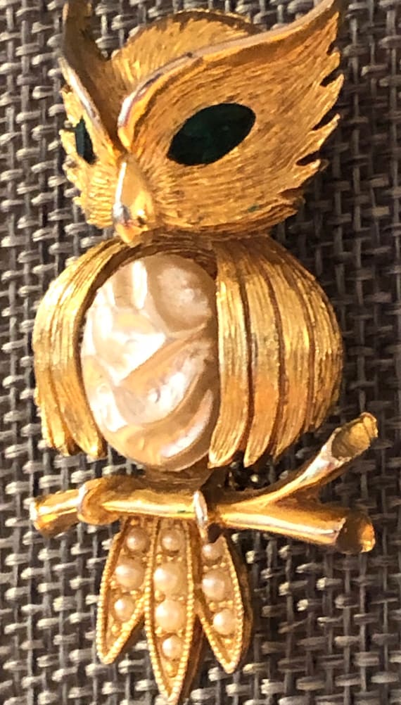 JJ Bejeweled owl brooch View 4