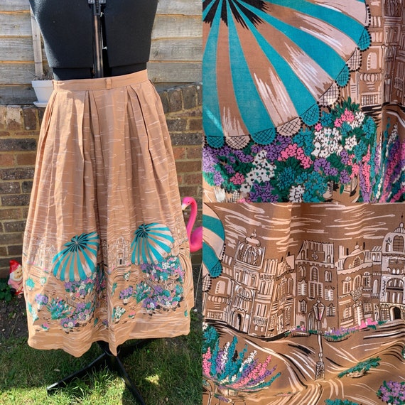 1950s novelty print skirt