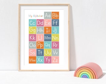 Modern Alphabet Print *Available in choice of 3 colour palettes!*  Nursery Print | Playroom Print | Educational Print | Scandi Nursery