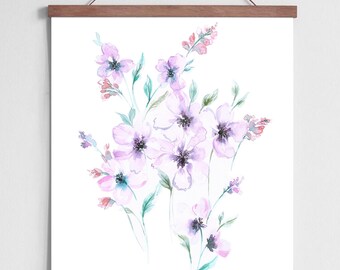 Watercolour Floral Print | Scandi Home | Wall Art | Nursery Print