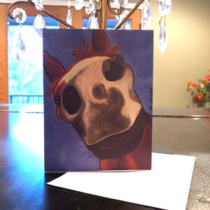 Kissable, schattige paardenneus notecards, set van 4 lege notitiekaarten met enveloppen - kastanje Arabische ruin "DREAM" van mijn oorspronkelijke werk
