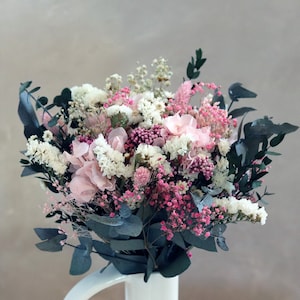 LAUSANNE Trockenblumenstrauß, Arrangement aus getrockneten und stabilisierten Naturblumen, Dekoration in Pastelltönen
