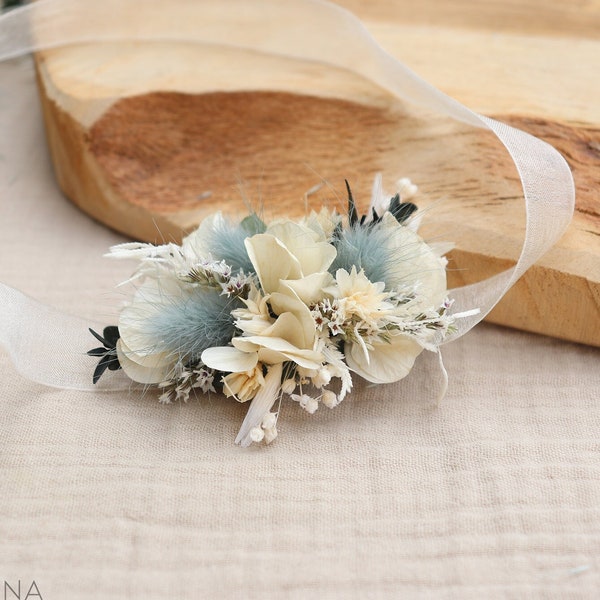 Dried and preserved flower bracelet GIULIANA boho accessory for bride and bridesmaid, Original gift for request witness
