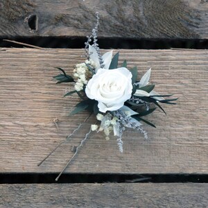 Epingle à cheveux CANDY, accessoire coiffure mariage fleur séchée et stabilisée, barrette cheveux rose et gypsophile demoiselle d'honneur image 2