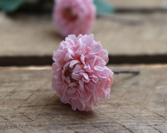 Pic Dahlia stabilisé, pic de fleurs préservées pour coiffure mariage Boho, fleurs champêtres sur pince ou pic pour la coiffure des mariées