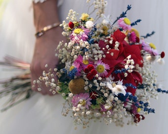 Bridal bouquet CHICAGO with dried and preserved flowers, boho wedding bouquet handmade of natural flowers, summer wedding flowers bouquet