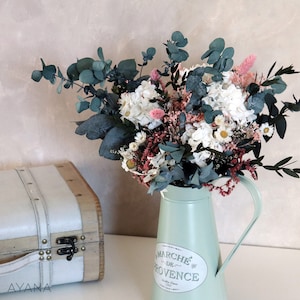 Ramo SAINT PAUL de VENCE, ramo de flores secas y preservadas, ramo decorativo de moda, regalo de cumpleaños, hortensias y eucalipto