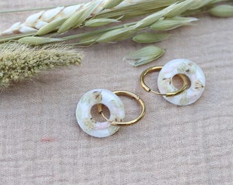 ALEXIA dried flower resin earrings – phalaris, baby’s breath & wheat boho wedding jewelry handmade natural rustic style