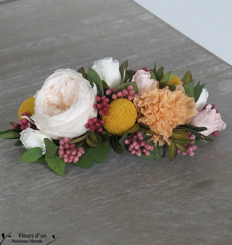 boho floral ornate accessory flower crown Half Crown Belitza with natural stabilized flowers natural accessory for bridal hairstyle
