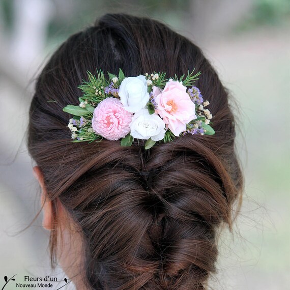Flower Comb Kate Preserved Flowers Wedding Hair Comb Floral Bridal Hair Comb Leaf Hair Comb Bridesmaid Hair Comb Flower Girl Comb
