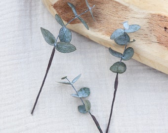 Preserved eucalyptus hairpin Country bride hairstyle, boho spirit hairpin, hair accessory natural flowers for your braid and bun