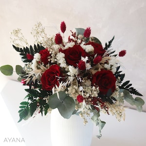Bouquet VERONE red eternal roses eco-responsible gift sustainable flowers, original gift romantic bouquet