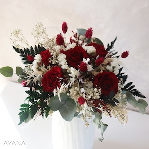 Blumenstrauß VERONE ewige rote Rosen, umweltfreundliches Geschenk, nachhaltige Blumen, originelle Geschenklieferung, Blumenstrauß aus roten Rosen
