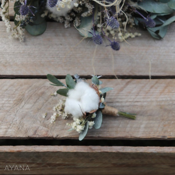 Boutonnière NUANCE accessoire fleur séchée pour mariage - Etsy France