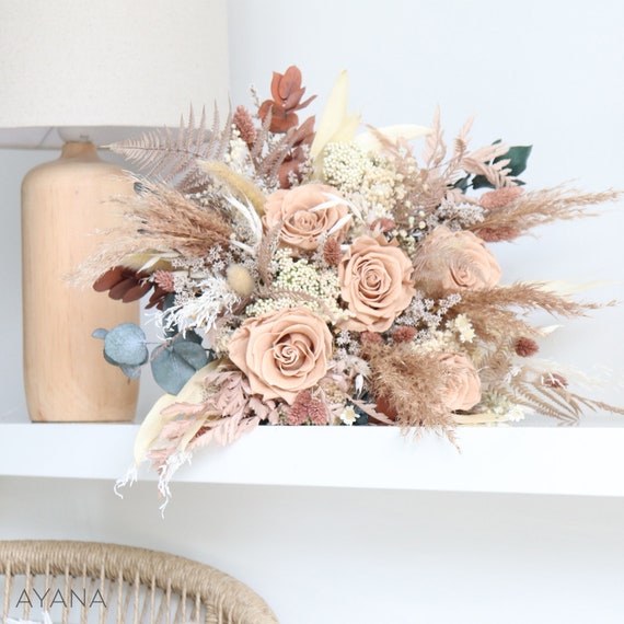 Bouquet DENVER Dried and Preserved Flowers Nude Shades Country Chic Spirit,  Eternal Rose and Pampas Arrangement Natural Tone Boho Wedding - Etsy Sweden