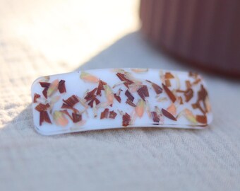 ROSITA Resin Hair Clip – Dried Flowers, Epoxy Resin, Terracotta Peach, Boho Wedding Accessory, Chic Hair Jewelry