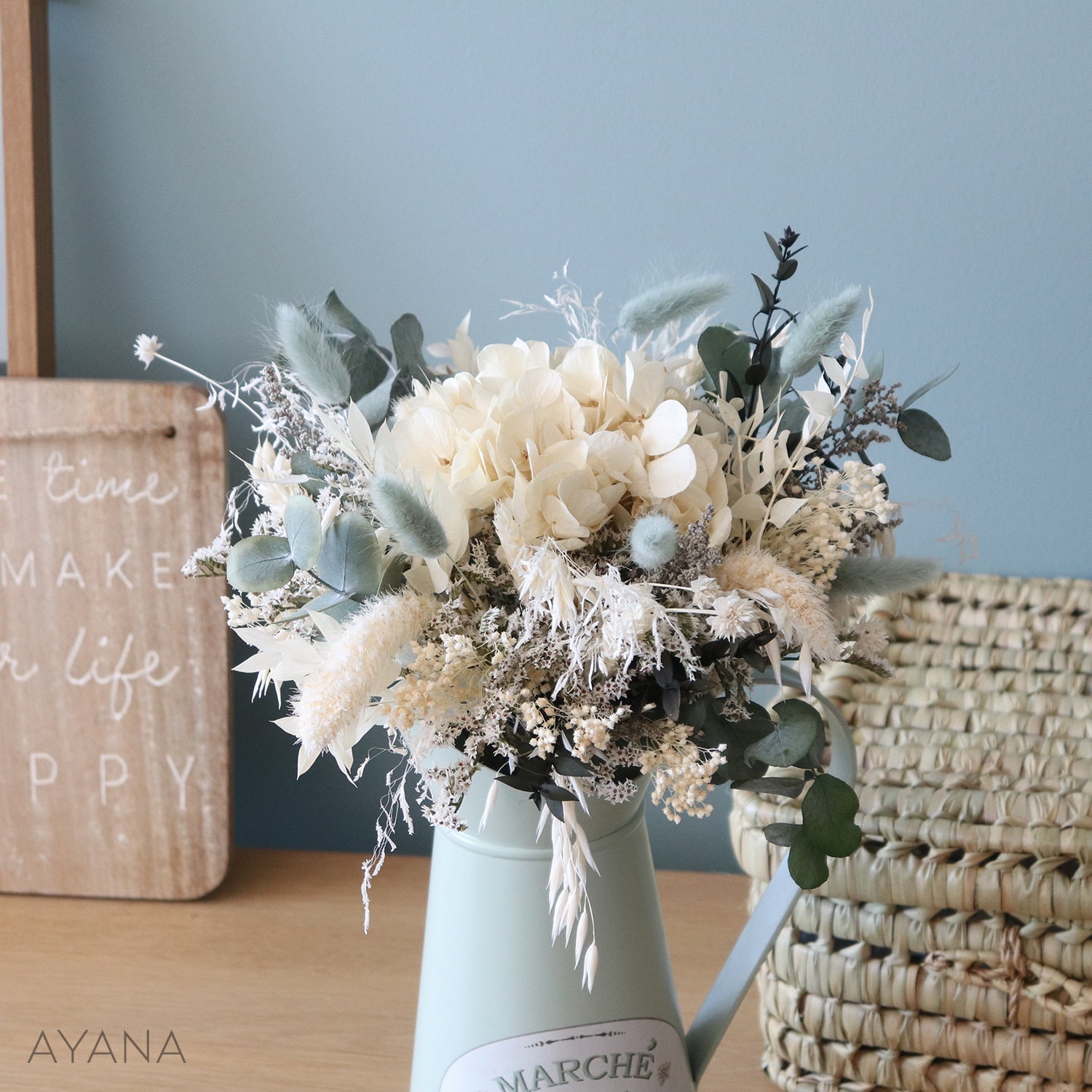 Bouquet Teintes Pastels Gordes, Bouquet Fleurs Séchées Esprit Provence, Arrangement Floral Cottageco