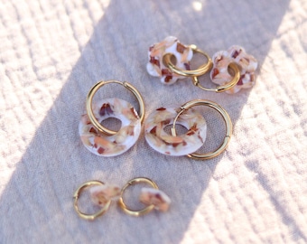 ROSITA Dried Flower Earrings – Golden Terracotta Peach Hoops, Boho Wedding Jewelry, Bridesmaids, Bride, Summer & Everyday Gift