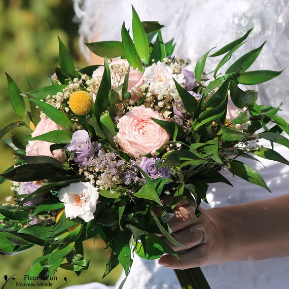 Bouquet Florence Bouquet Mariage Romantique En Roses Naturelles Stabilisées Bouquet De Roses Anglaises Au Cœur Rappelant La Pivoine
