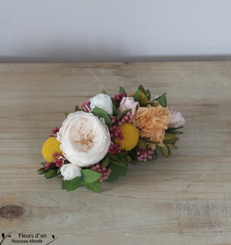boho floral ornate accessory flower crown Half Crown Belitza with natural stabilized flowers natural accessory for bridal hairstyle