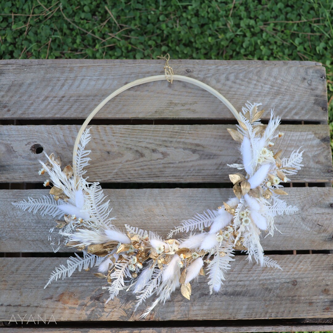 XINGLIDA - Couronne De Plumes Blanches (30cm) Pour Déco Noël