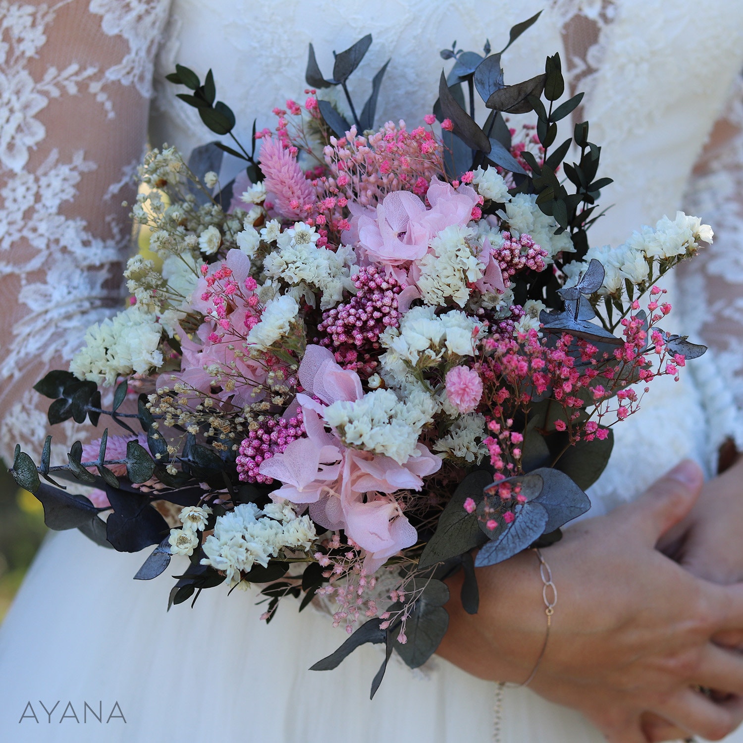 Bridal Bouquet LAUSANNE Bouquet Made of Dried and Preserved - Etsy