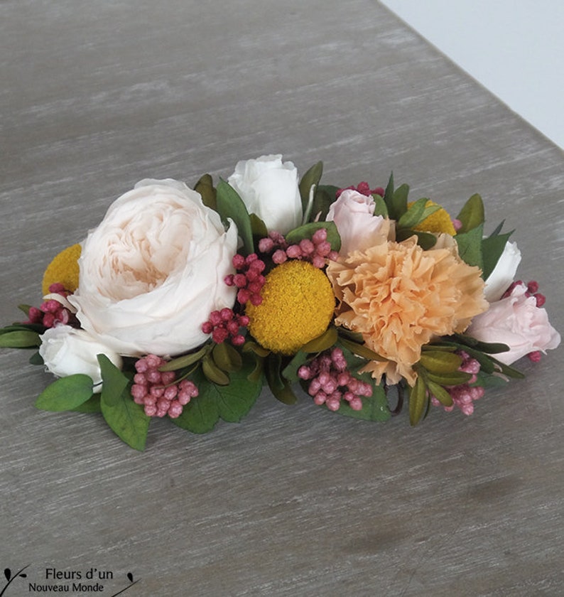 boho floral ornate accessory flower crown Half Crown Belitza with natural stabilized flowers natural accessory for bridal hairstyle