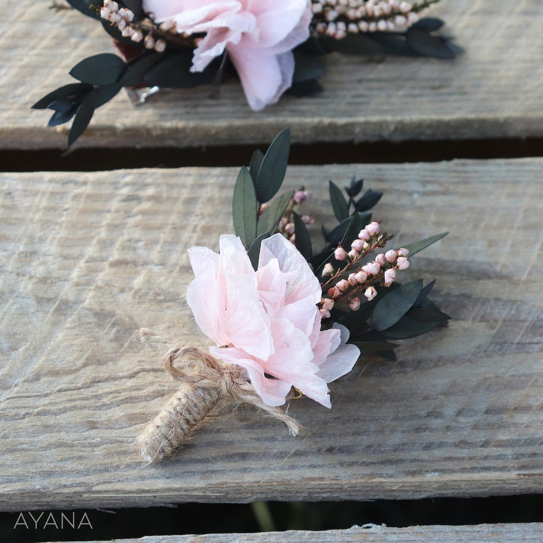 Broche Boutonnière homme/femme/enfant Rose clair Crème