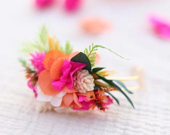 Dried flower bracelet BAYA tropical boho wedding floral bracelet bridesmaid bracelet natural jewelry ceremony accessory