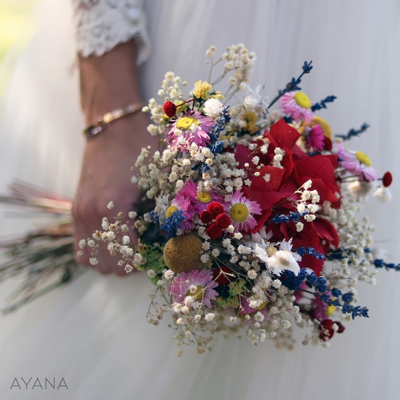 Bouquet de mariée CHICAGO en fleurs séchées et stabilisées - Etsy France