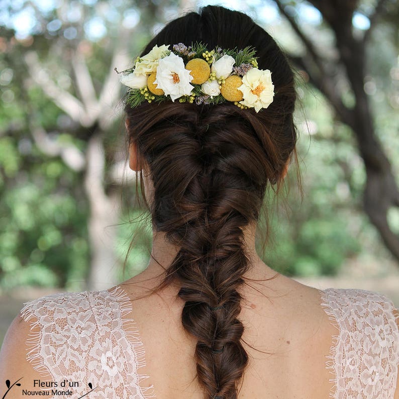 Peigne Fleuri Nina Accessoire De Cheveux Mariage Etsy
