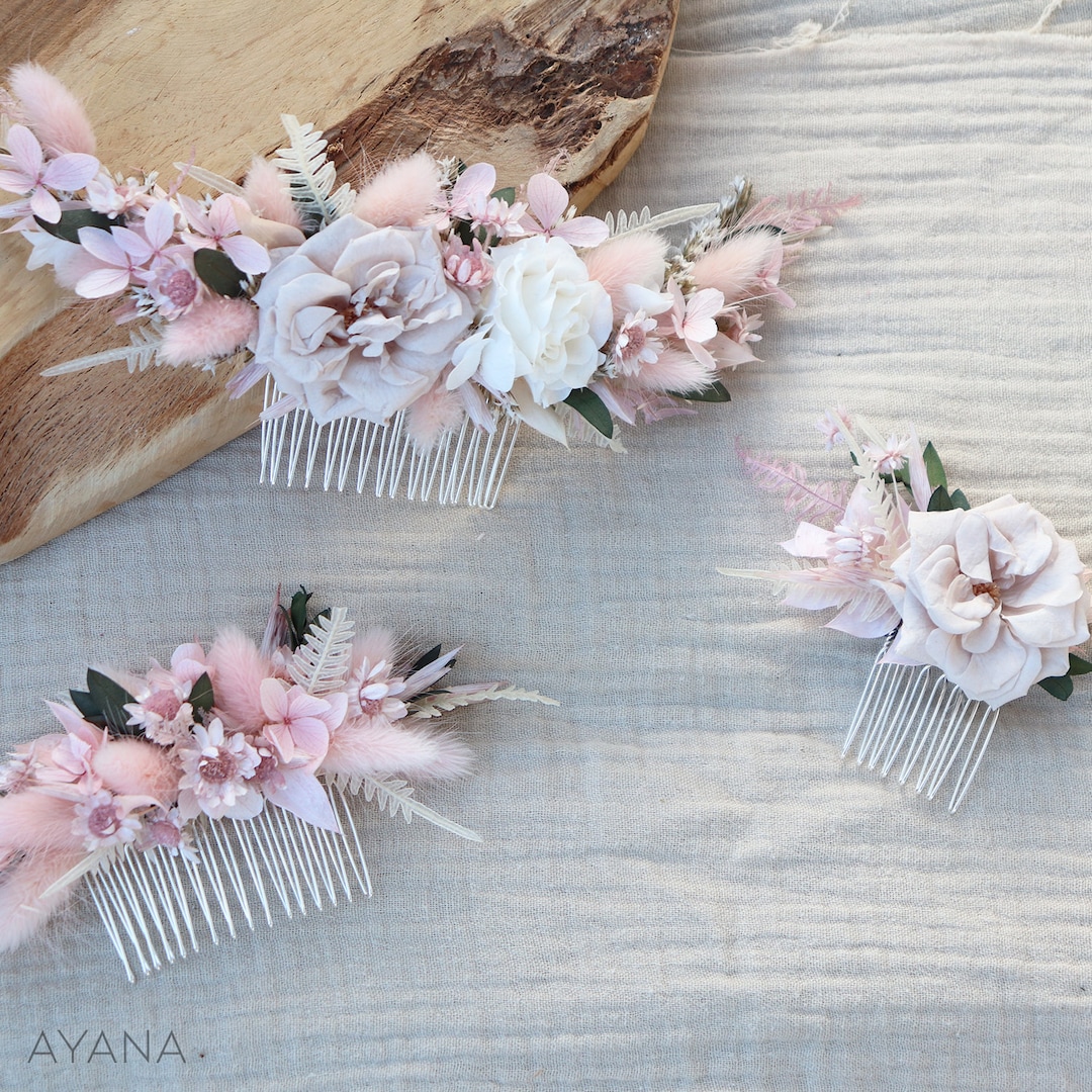 Hair Comb ROSA Dried and Preserved Flowers Pastel Pink Color Boho Wedding,  Blush Pink Eternal Rose Hair Comb - Etsy Israel