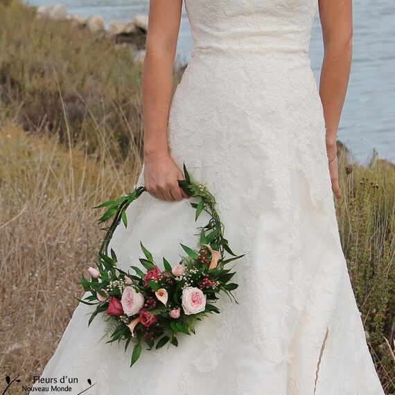 Bouquet San Francisco Bouquet De Mariée En Forme De Couronne En Fleurs Préservées Bouquet Esprit Attrape Rêves Pour Mariage Bohème