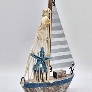 Wood & Tin Boat Ornament