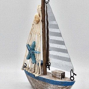 Wood & Tin Boat Ornament