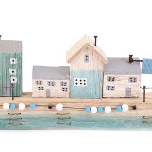 Driftwood painted harbour beach house