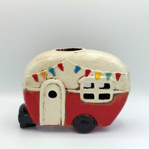 Ceramic Caravan Storage Pot In Red
