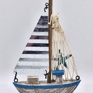 Wood & Tin Boat Ornament