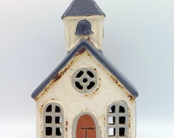 Iglesia/Capilla de Cerámica con Vela