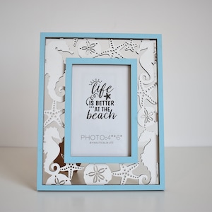 Blue Seahorse and Starfish Photo Frame